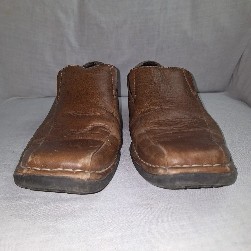 Kenneth Cole Reaction Shoes Loafers Men's 12M Slip-On Brown‎ Leather Square Toe